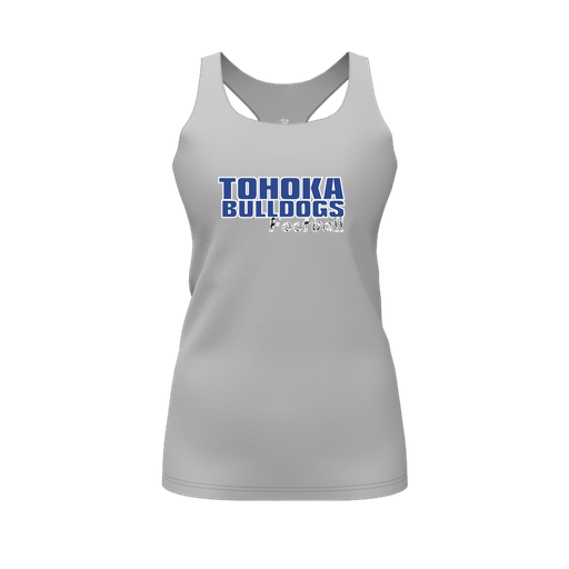 [CUS-DFW-RCBK-PER-GRY-FYS-LOGO2] Racerback Tank Top (Female Youth S, Gray, Logo 2)