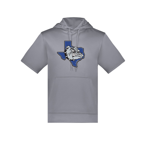 [6871.059.S-LOGO1] Men's Dri Fit Short Sleeve Hoodie (Adult S, Gray, Logo 1)